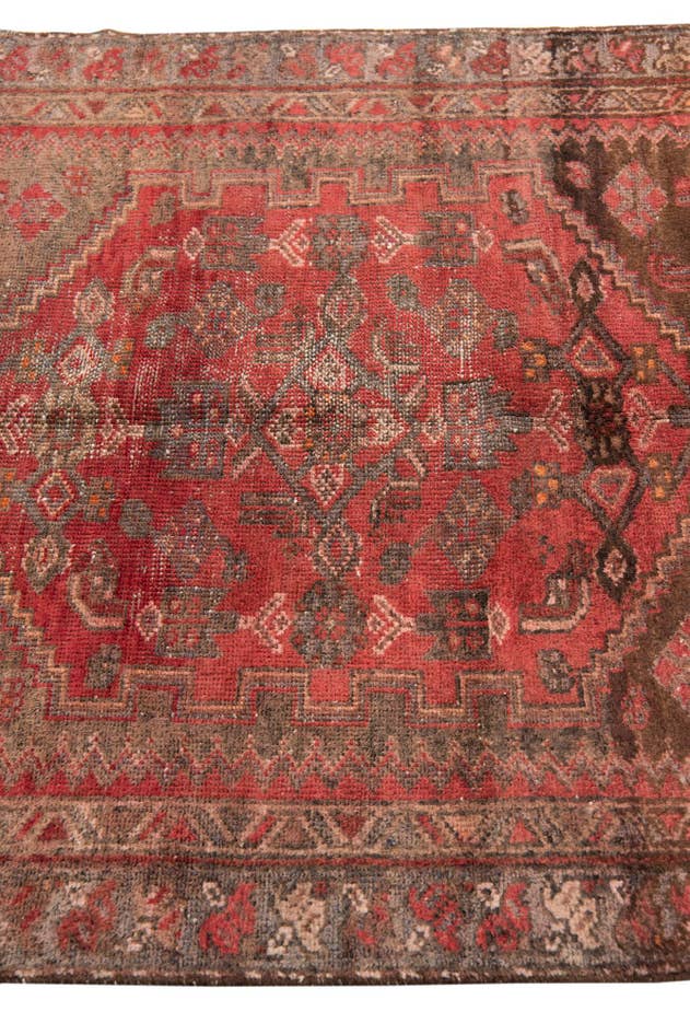 Detail image of 100cm x 195cm Hand Knotted Ultra Vintage Persian Wool Runner Rug