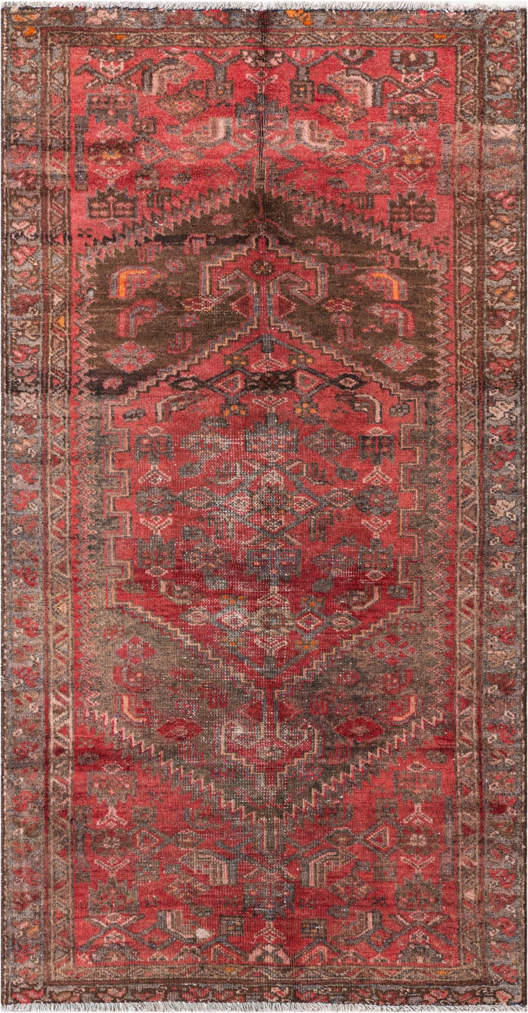 100cm x 195cm Hand Knotted Ultra Vintage Persian Wool Runner Rug