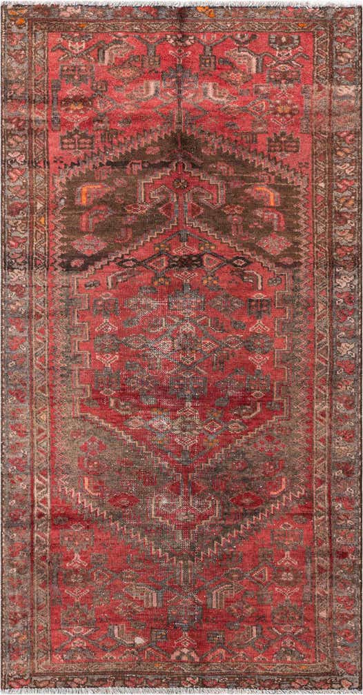 100cm x 195cm Hand Knotted Ultra Vintage Persian Wool Runner Rug