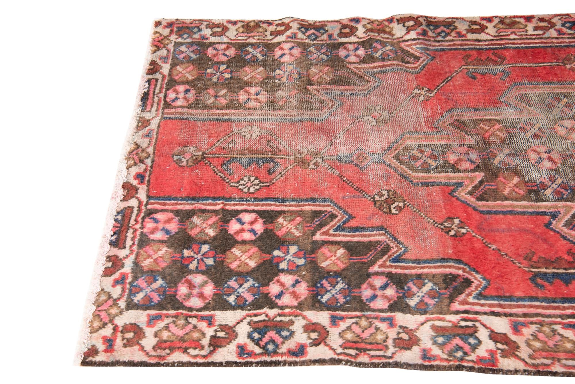 4' 3 x 7' 7 Hand Knotted Ultra Vintage Persian Wool Runner Rug