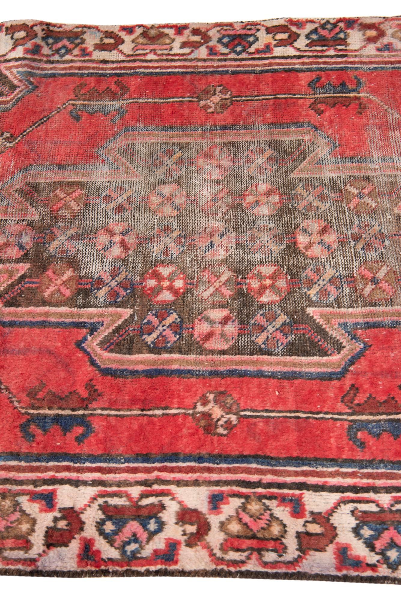 4' 3 x 7' 7 Hand Knotted Ultra Vintage Persian Wool Runner Rug