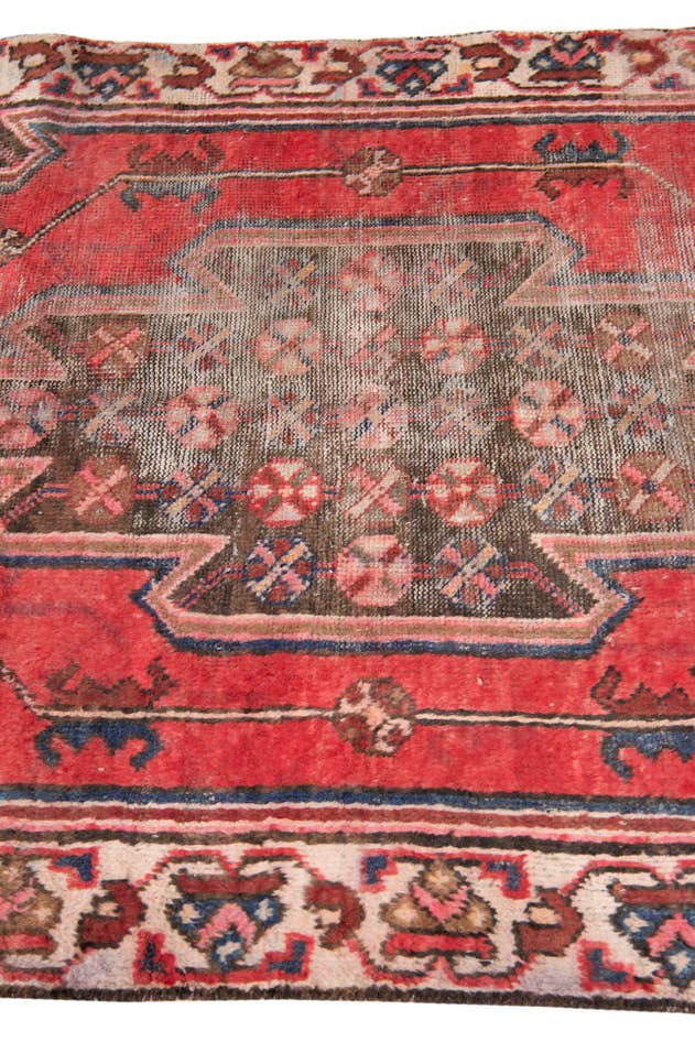 Detail image of 4' 3 x 7' 7 Hand Knotted Ultra Vintage Persian Wool Runner Rug