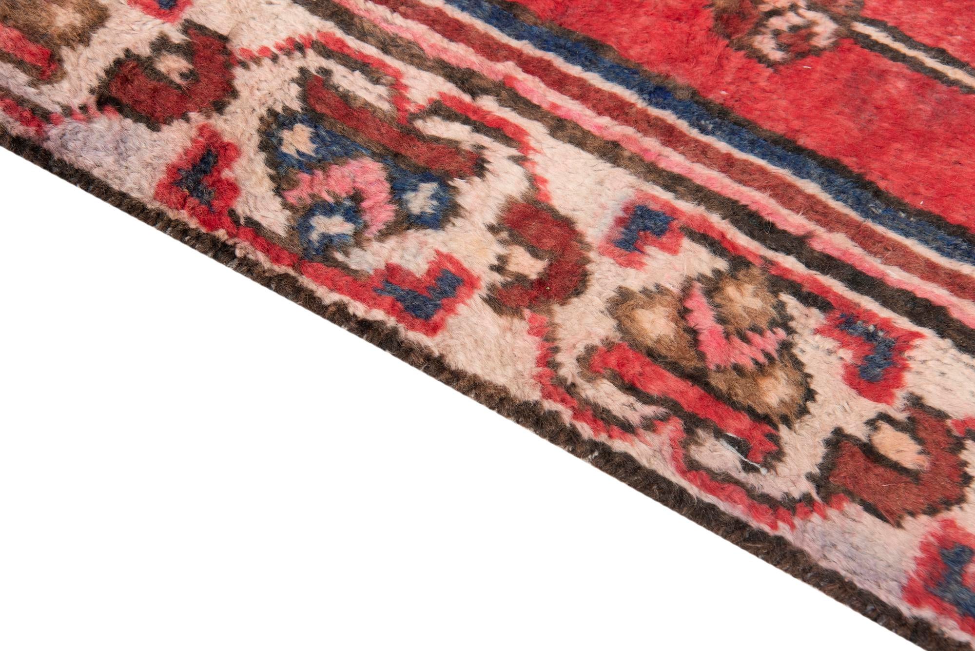 4' 3 x 7' 7 Hand Knotted Ultra Vintage Persian Wool Runner Rug