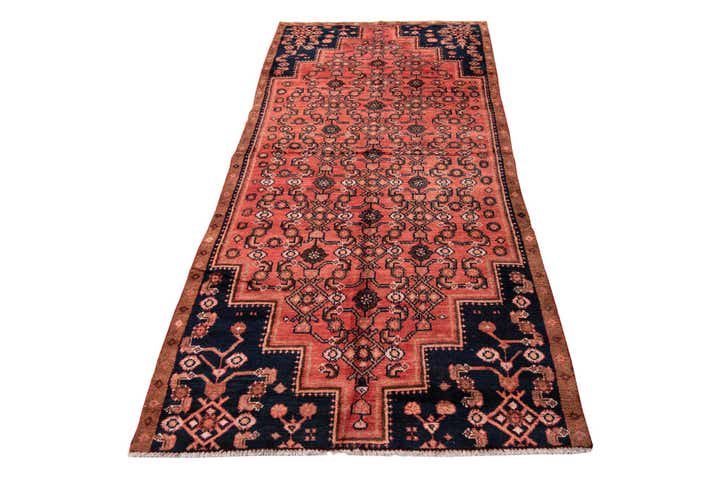 4' 1 x 8' 9 Hand Knotted Ultra Vintage Persian Wool Runner Rug