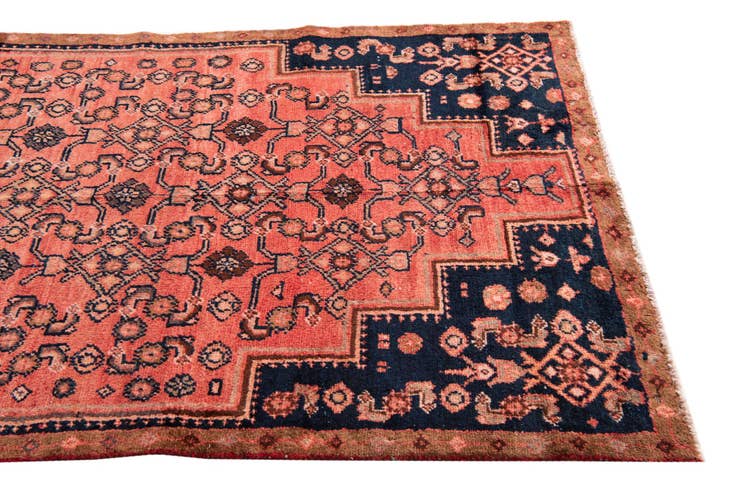 Detail image of 4' 1 x 8' 9 Hand Knotted Ultra Vintage Persian Wool Runner Rug
