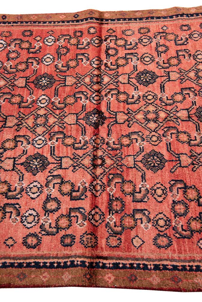 4' 1 x 8' 9 Hand Knotted Ultra Vintage Persian Wool Runner Rug