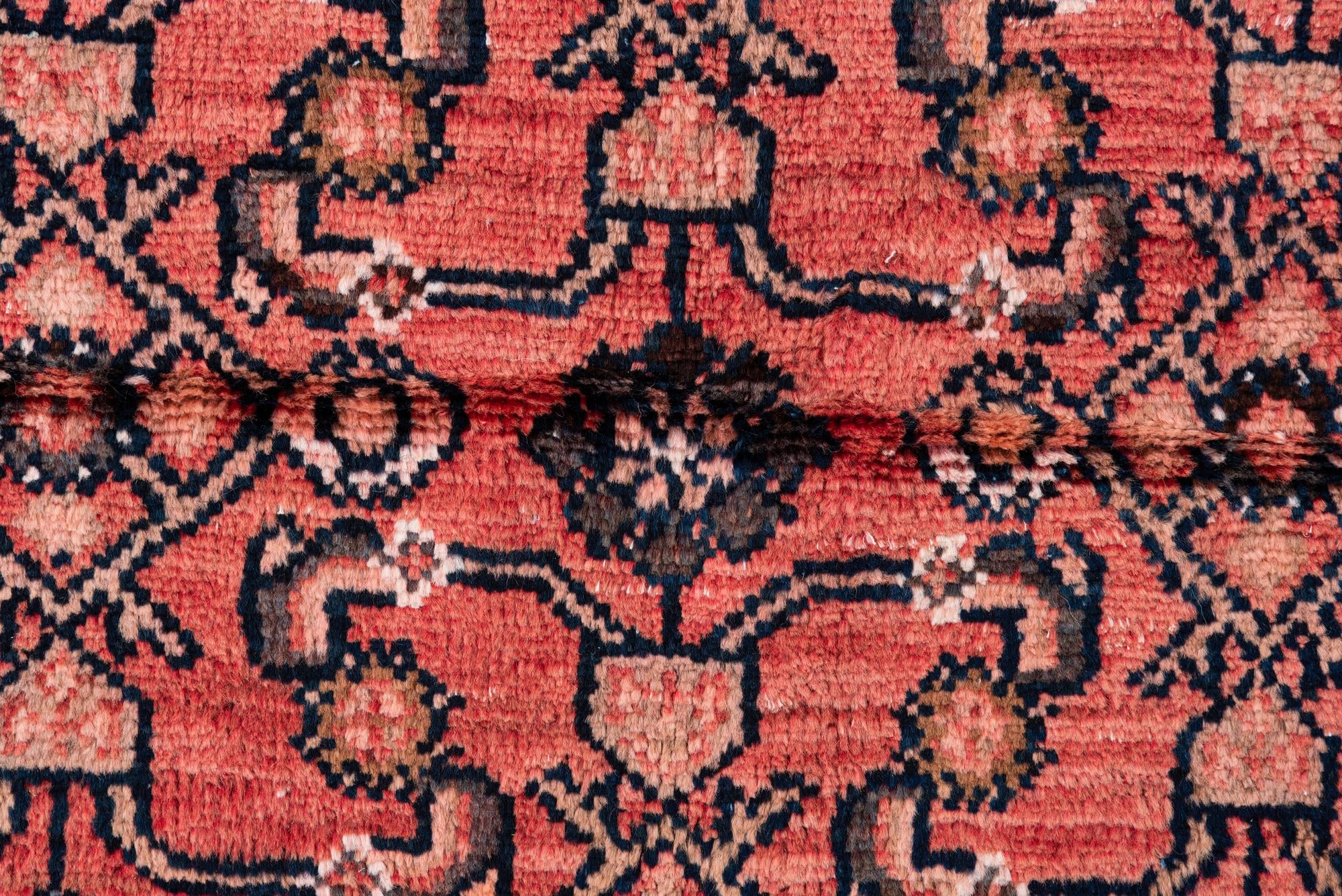 4' 1 x 8' 9 Hand Knotted Ultra Vintage Persian Wool Runner Rug