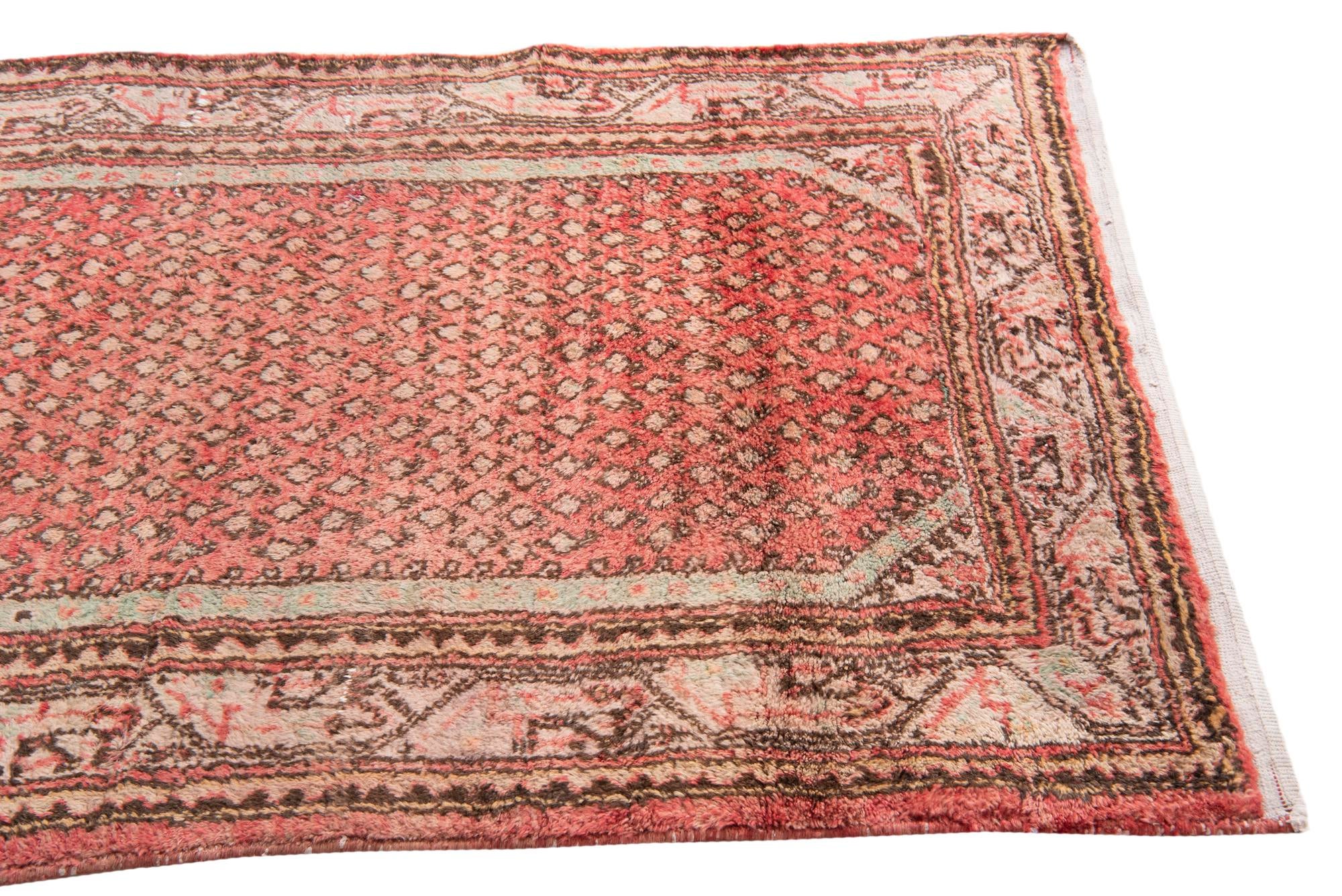 3' 10 x 9' 9 Hand Knotted Ultra Vintage Persian Wool Runner Rug