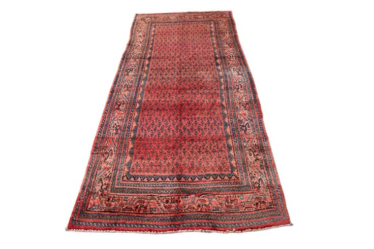 Detail image of 4' x 9' Hand Knotted Ultra Vintage Persian Wool Runner Rug