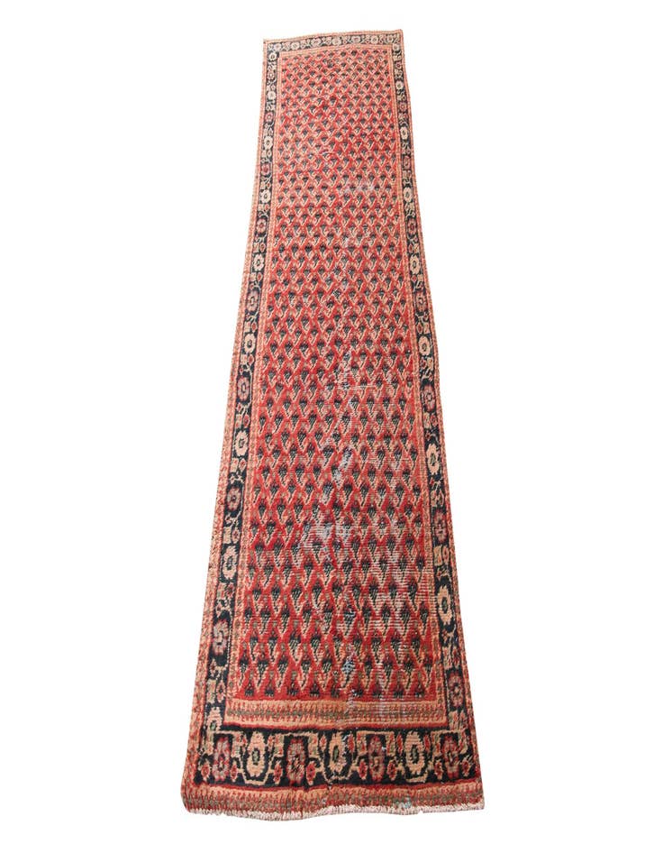 Detail image of 3' 3 x 9' 7  Hand Knotted Ultra Vintage Persian Wool Runner Rug