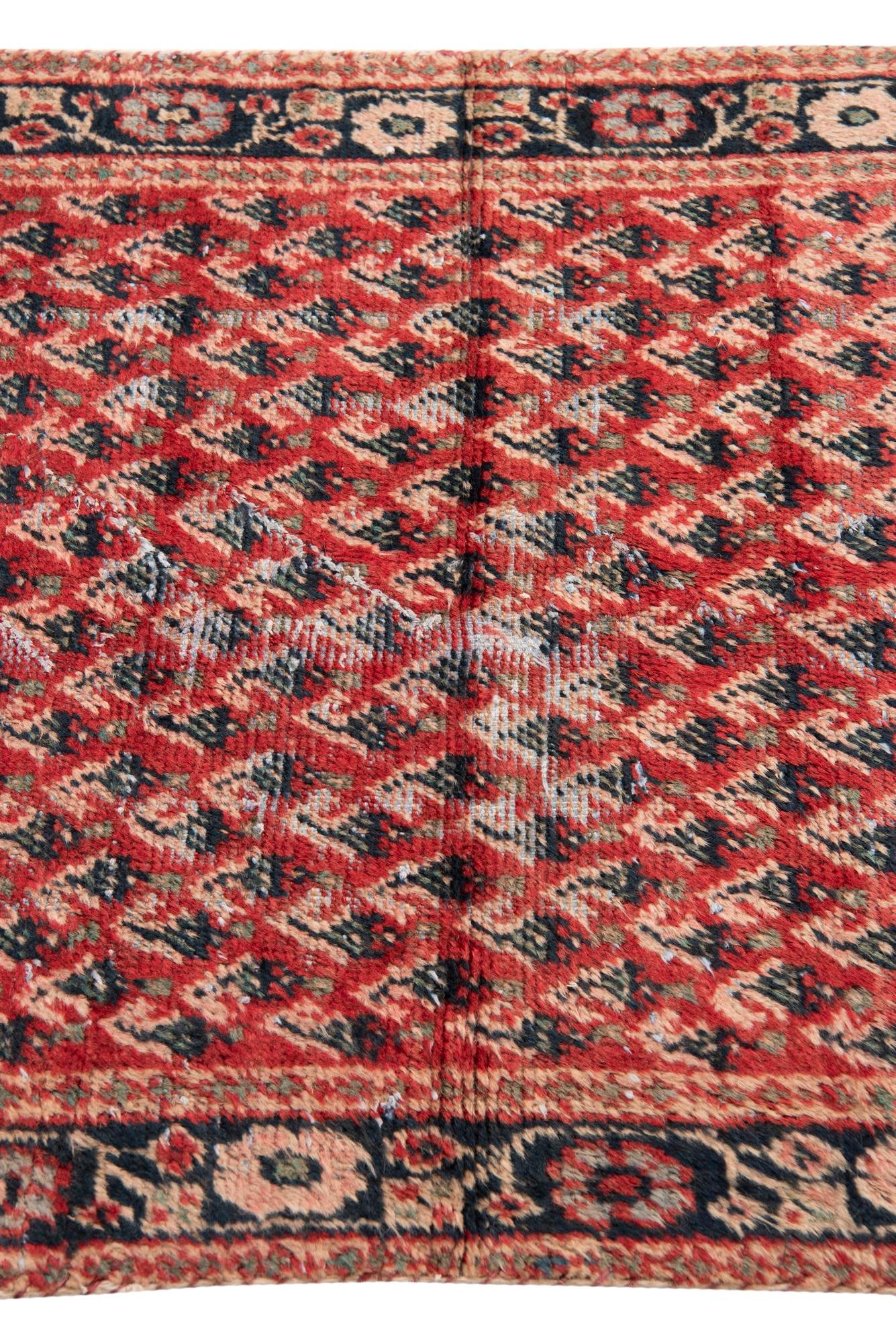 3' 3 x 9' 7 Hand Knotted Ultra Vintage Persian Wool Runner Rug
