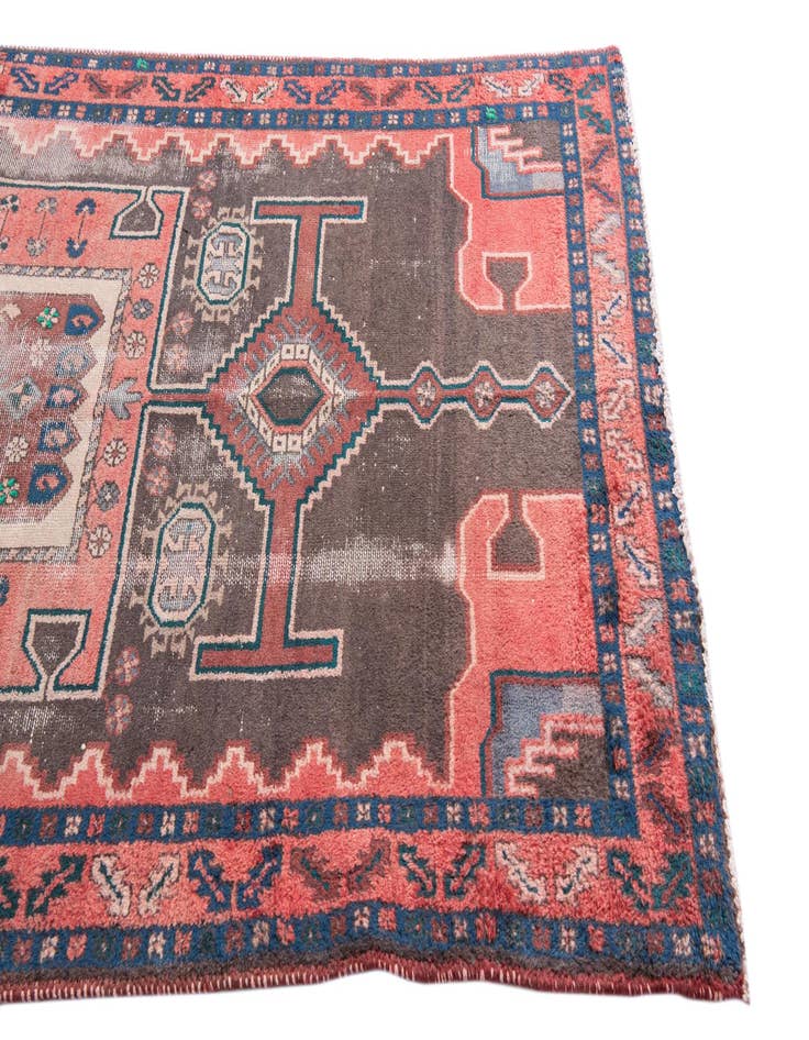 Detail image of 4' 6 x 9' 4  Hand Knotted Ultra Vintage Persian Wool Runner Rug