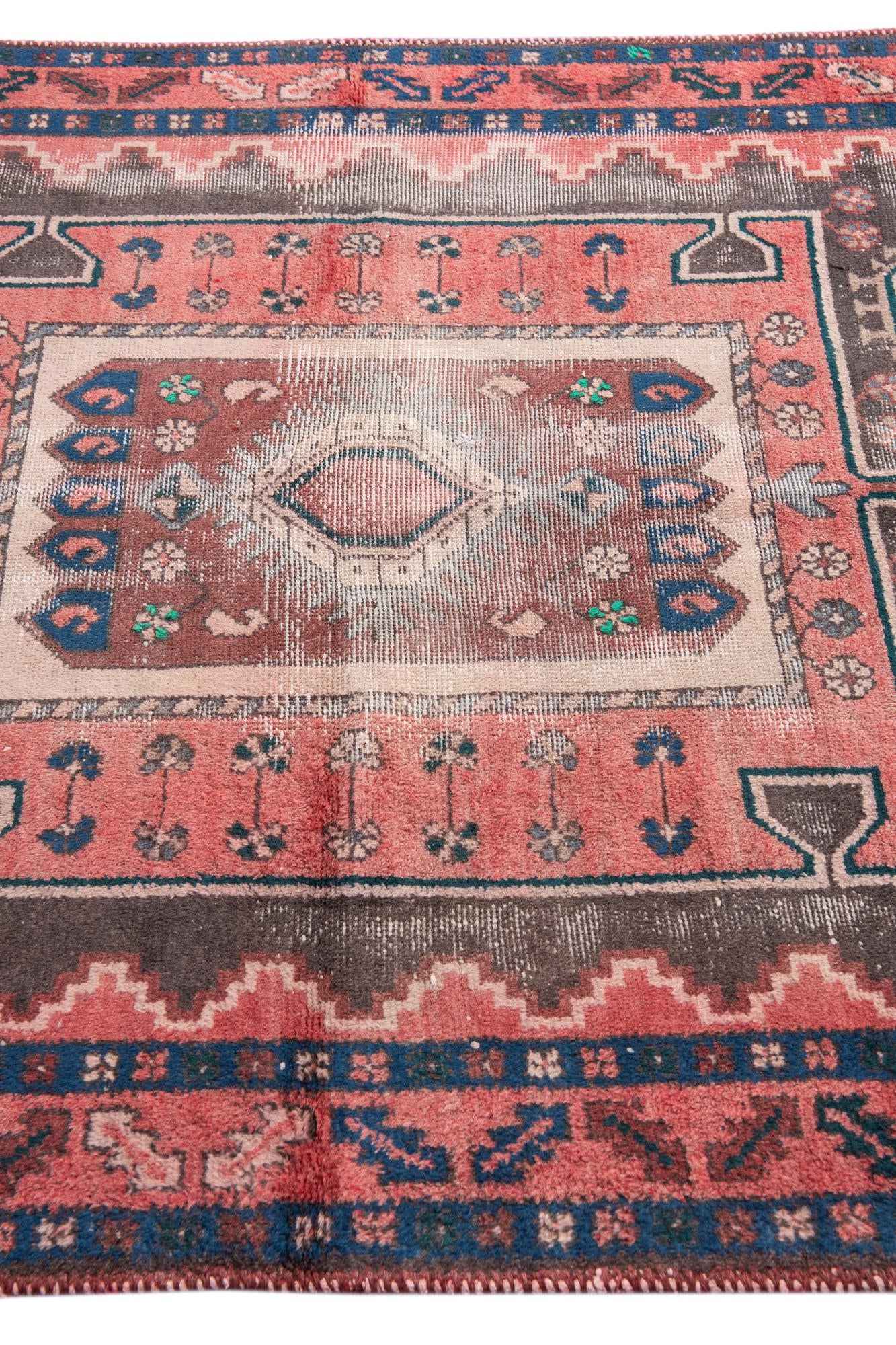4' 6 x 9' 4 Hand Knotted Ultra Vintage Persian Wool Runner Rug