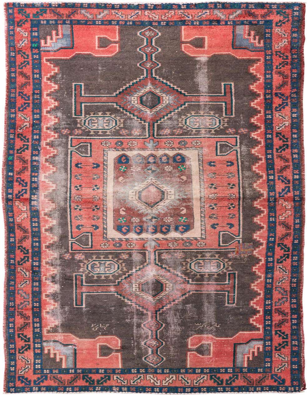 Primary image 4' 6 x 9' 4  Hand Knotted Ultra Vintage Persian Wool Runner Rug