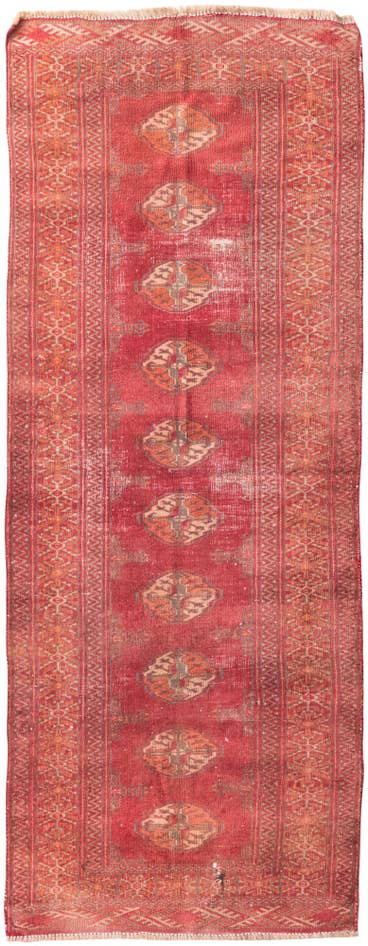 Detail image of 2' 10 x 7' 3 Hand Knotted Ultra Vintage Persian Wool Runner Rug