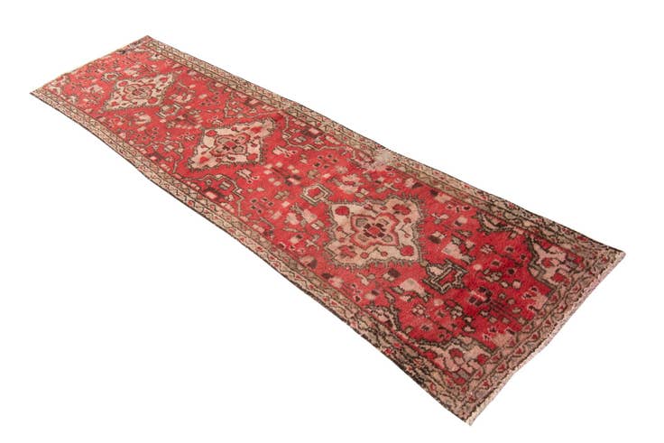 Detail image of 2' 4 x 9' Hand Knotted Ultra Vintage Persian Wool Runner Rug
