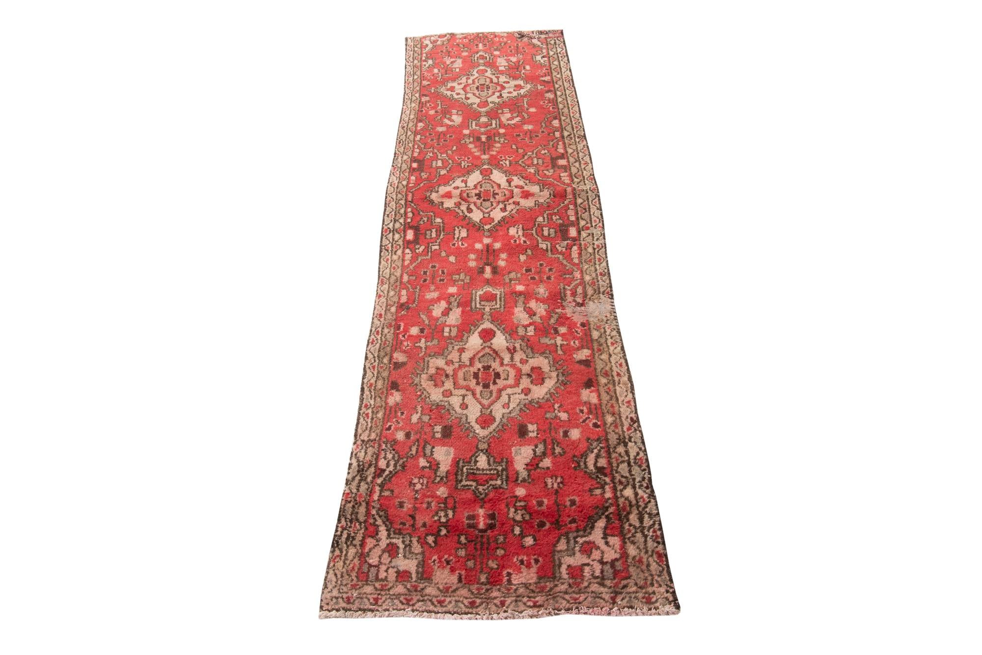 2' 4 x 9' Hand Knotted Ultra Vintage Persian Wool Runner Rug