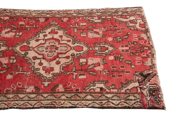 Detail image of 2' 4 x 9' Hand Knotted Ultra Vintage Persian Wool Runner Rug