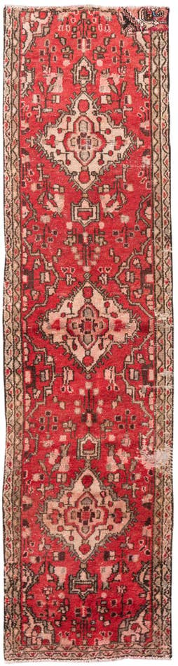 Detail image of 2' 4 x 9' Hand Knotted Ultra Vintage Persian Wool Runner Rug