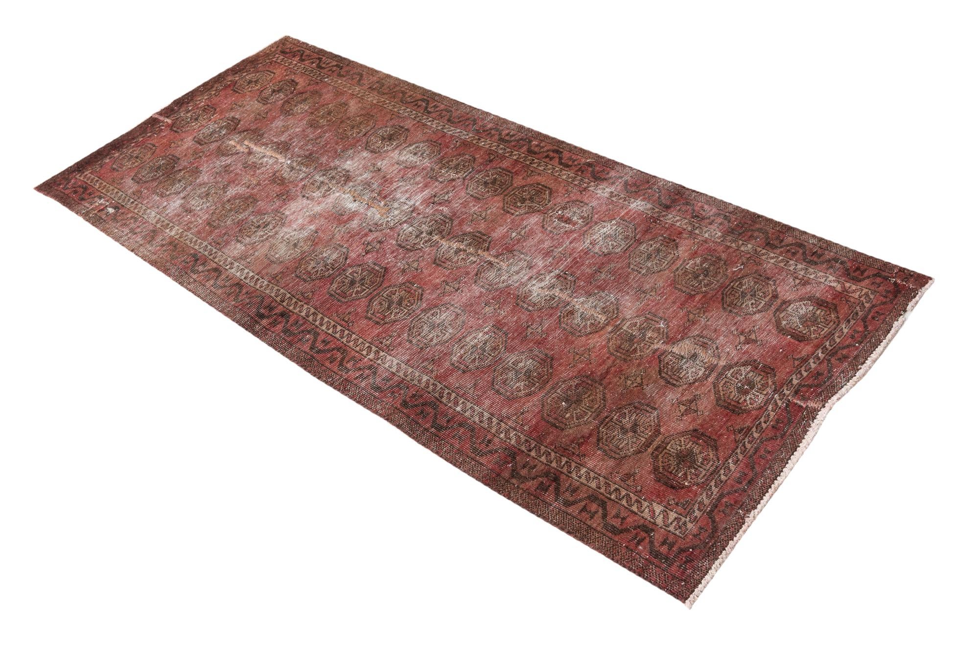 2' 9 x 6' 3 Hand Knotted Ultra Vintage Persian Wool Runner Rug