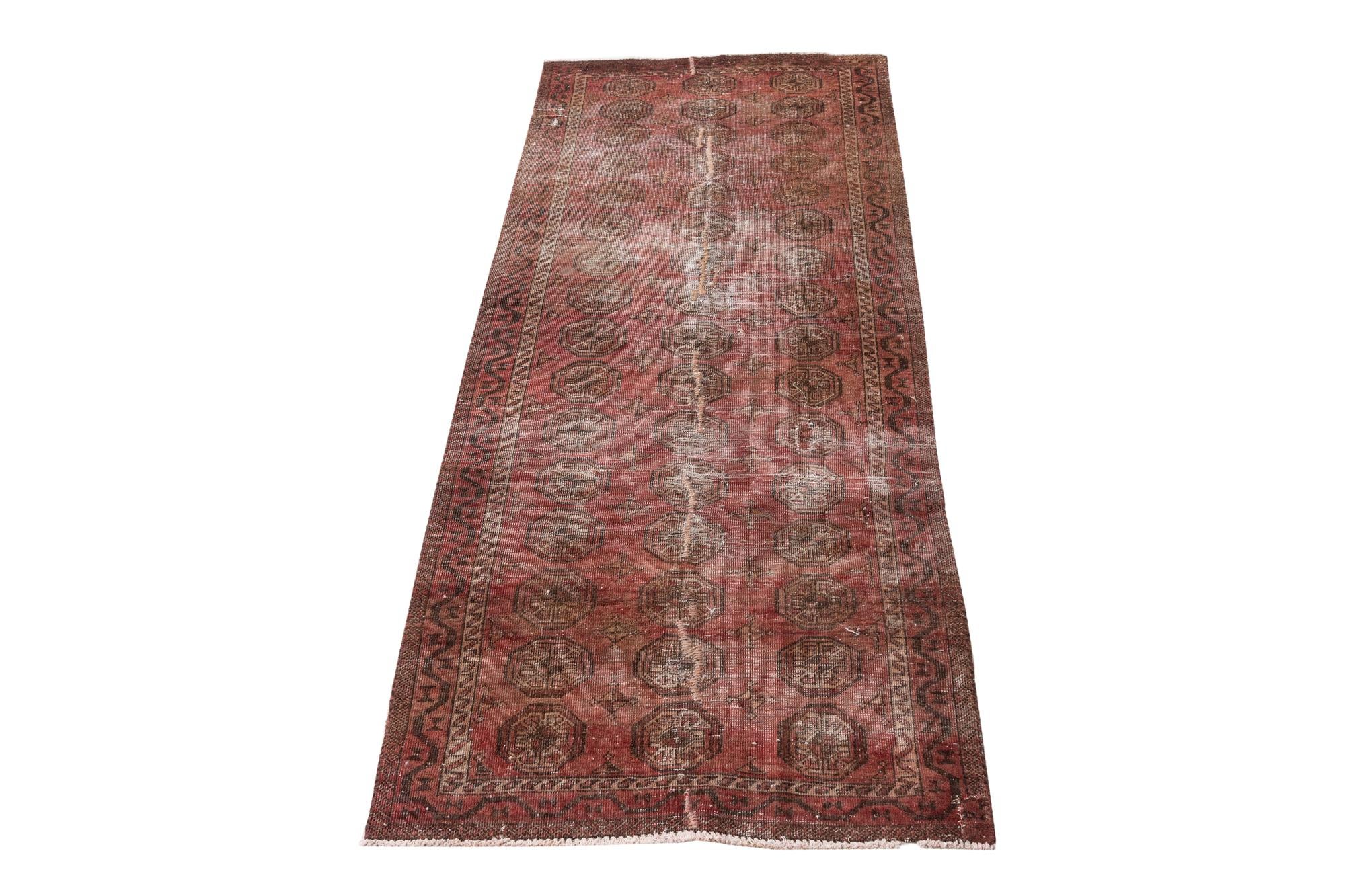 2' 9 x 6' 3 Hand Knotted Ultra Vintage Persian Wool Runner Rug
