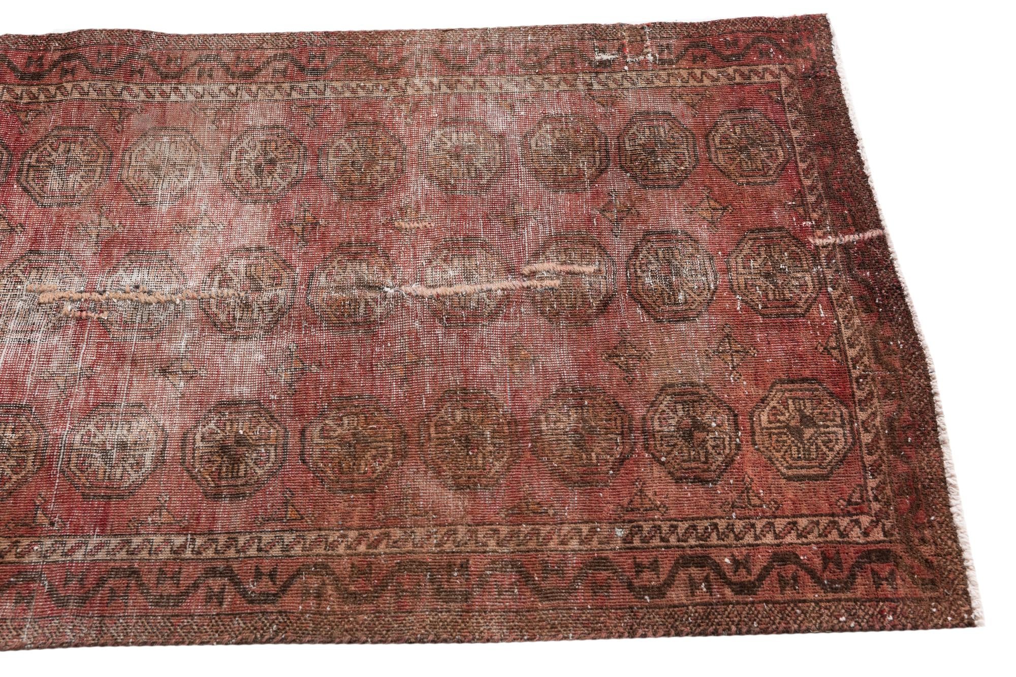 2' 9 x 6' 3 Hand Knotted Ultra Vintage Persian Wool Runner Rug