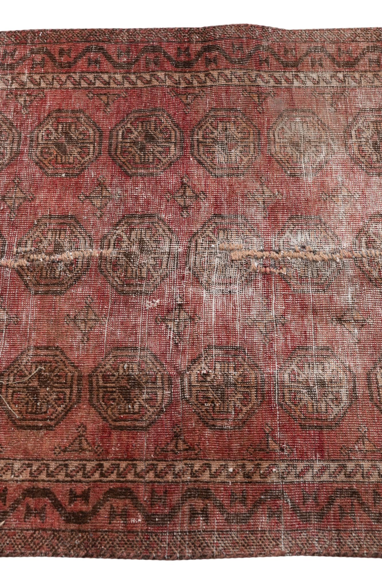2' 9 x 6' 3 Hand Knotted Ultra Vintage Persian Wool Runner Rug