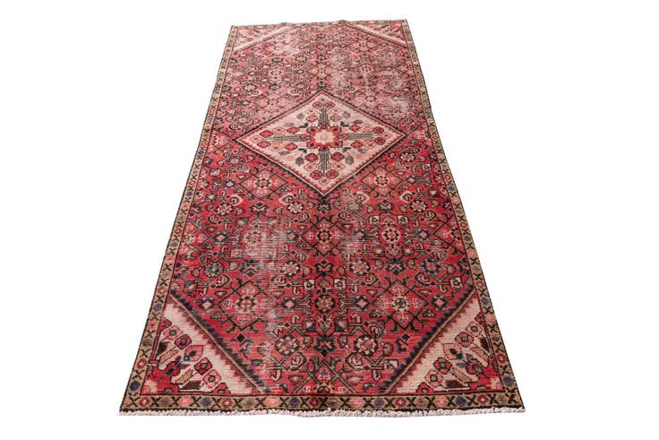 Detail image of 3' 8 x 8' 5 Hand Knotted Ultra Vintage Persian Wool Runner Rug