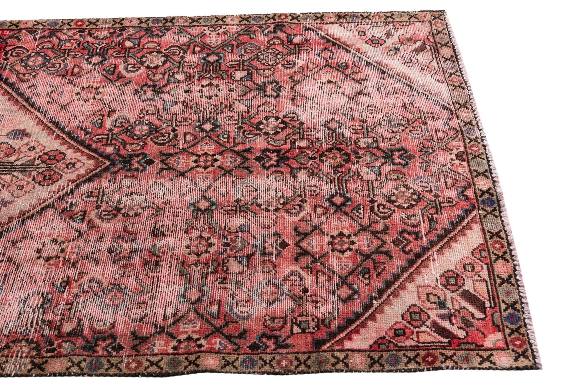 3' 8 x 8' 5 Hand Knotted Ultra Vintage Persian Wool Runner Rug
