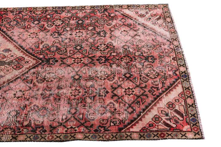 3' 8 x 8' 5 Hand Knotted Ultra Vintage Persian Wool Runner Rug