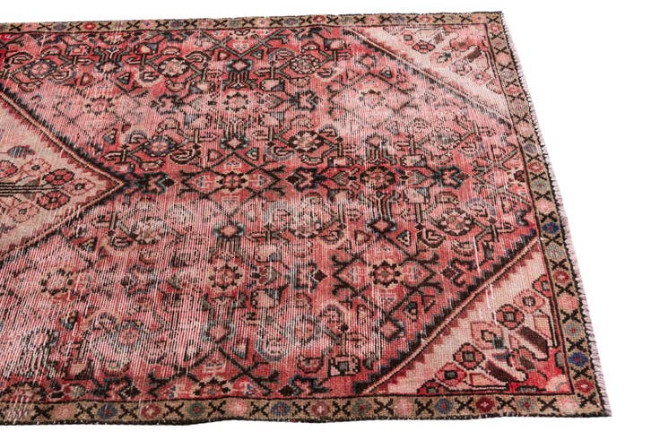 Detail image of 3' 8 x 8' 5 Hand Knotted Ultra Vintage Persian Wool Runner Rug