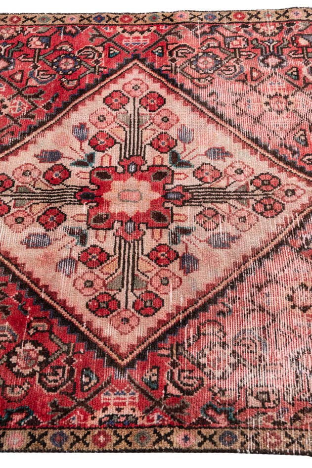 Detail image of 3' 8 x 8' 5 Hand Knotted Ultra Vintage Persian Wool Runner Rug
