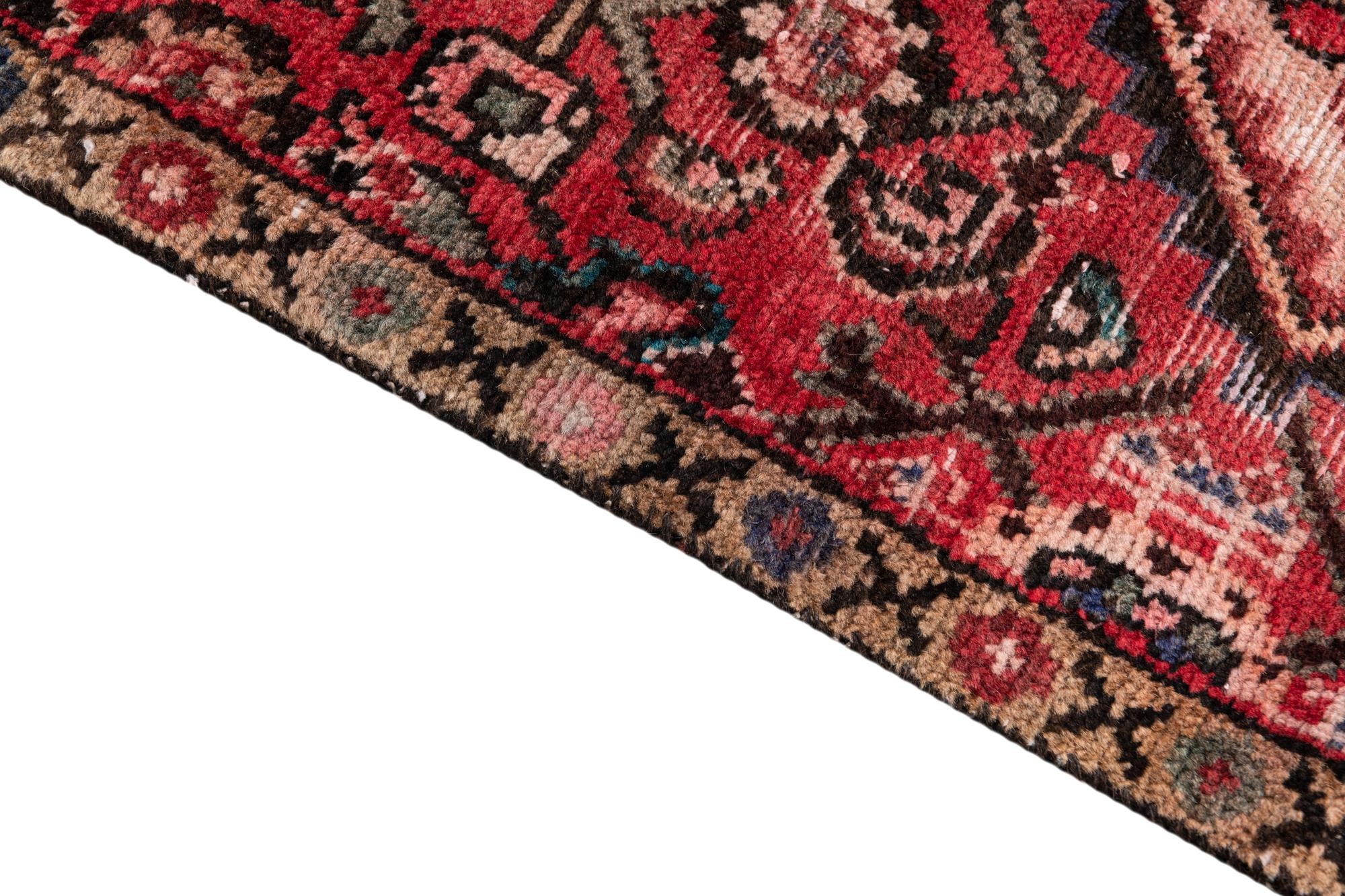 3' 8 x 8' 5 Hand Knotted Ultra Vintage Persian Wool Runner Rug