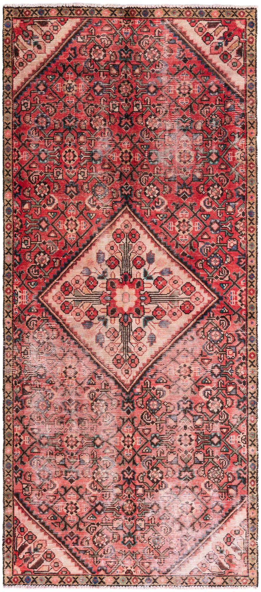 3' 8 x 8' 5 Hand Knotted Ultra Vintage Persian Wool Runner Rug