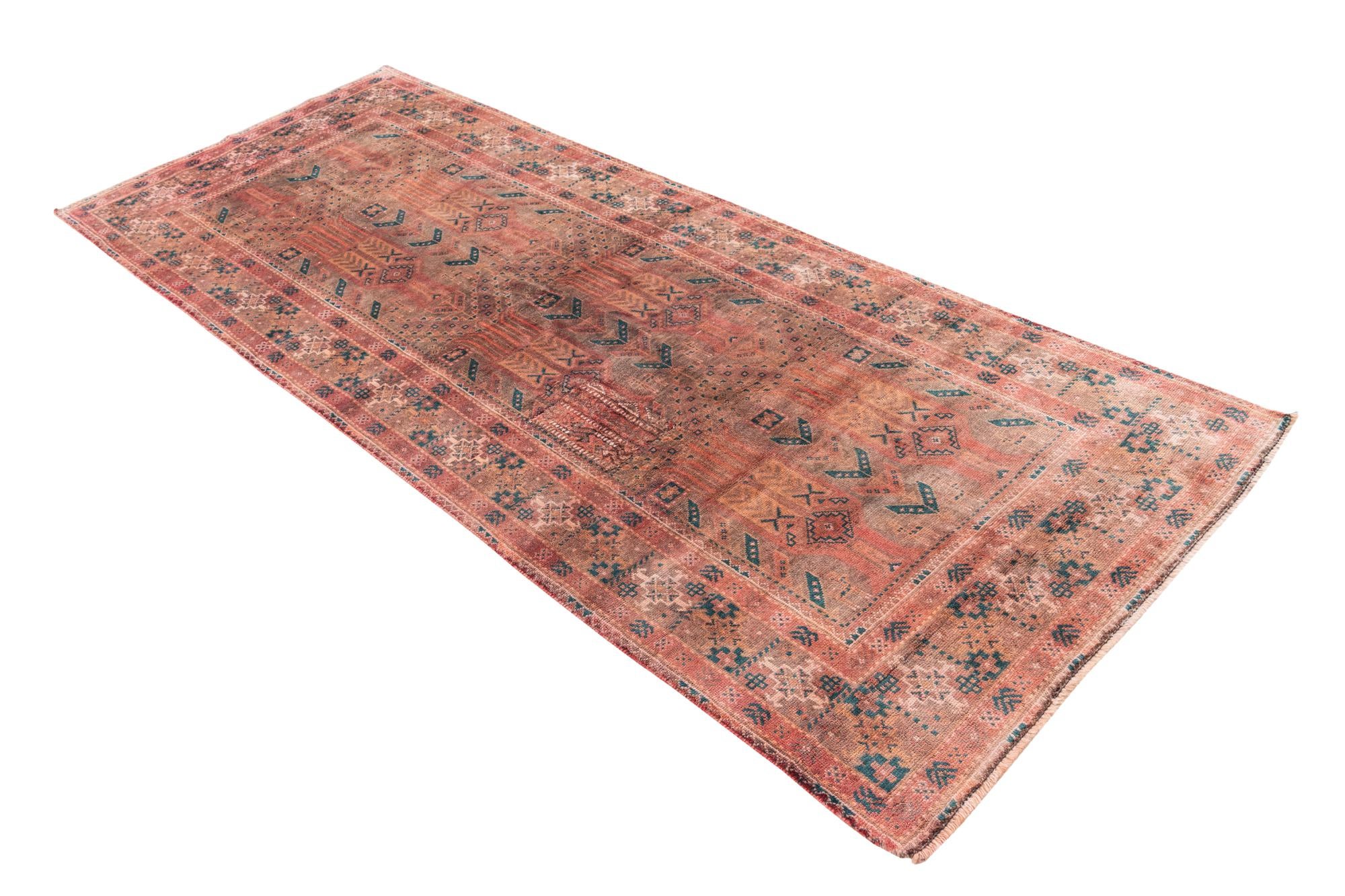 3' 6 x 8' 9 Hand Knotted Ultra Vintage Persian Wool Runner Rug