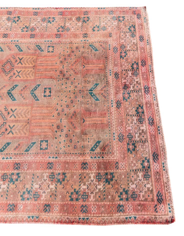 Detail image of 3' 6 x 8' 9  Hand Knotted Ultra Vintage Persian Wool Runner Rug