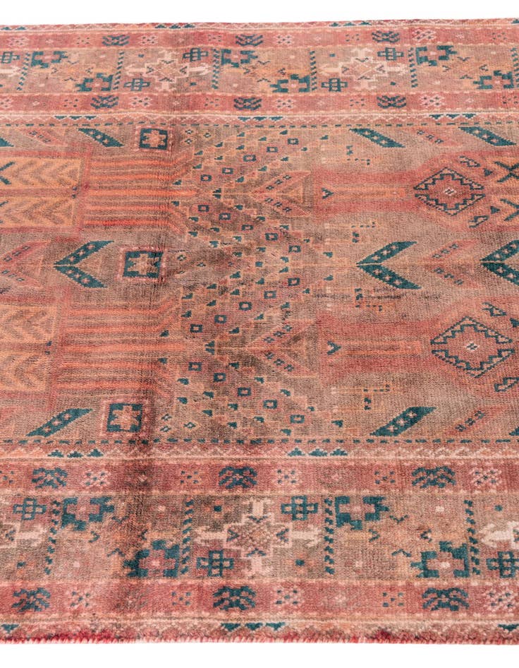 Detail image of 3' 6 x 8' 9  Hand Knotted Ultra Vintage Persian Wool Runner Rug