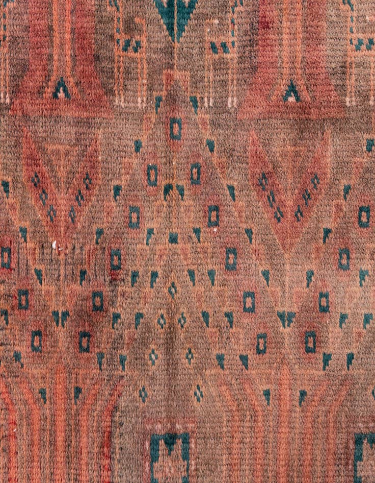 Detail image of 3' 6 x 8' 9  Hand Knotted Ultra Vintage Persian Wool Runner Rug