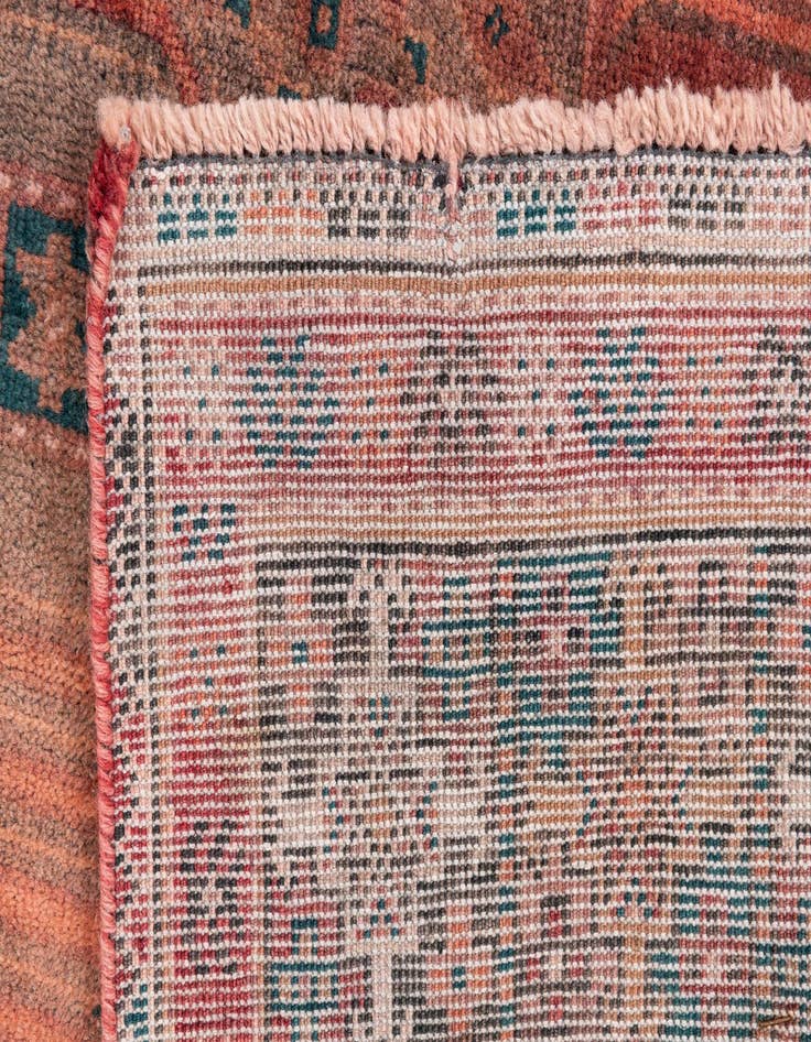 Detail image of 3' 6 x 8' 9  Hand Knotted Ultra Vintage Persian Wool Runner Rug