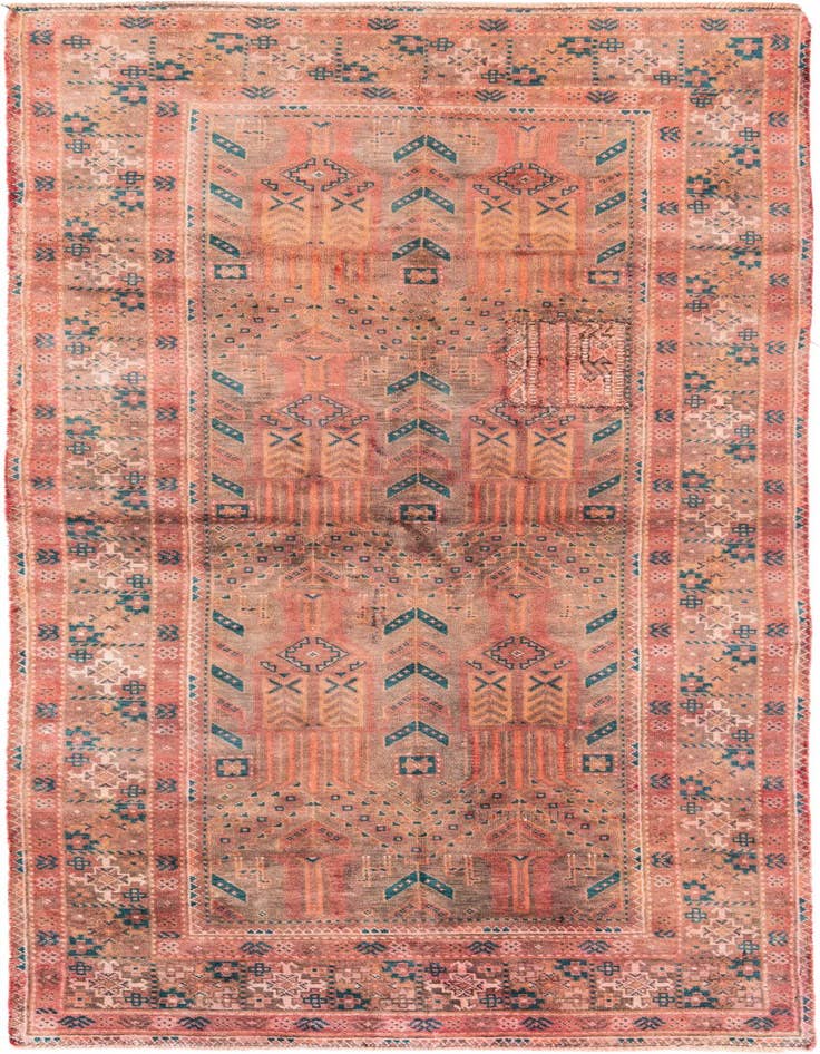 Detail image of 3' 6 x 8' 9 Hand Knotted Ultra Vintage Persian Wool Runner Rug