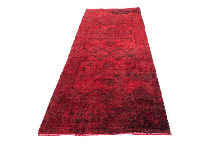 3' 9 x 9' Hand Knotted Ultra Vintage Persian Wool Runner Rug