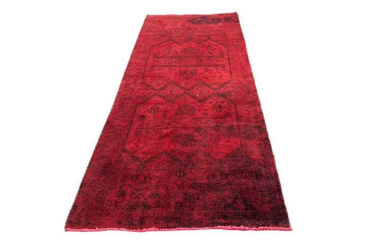 Detail image of 3' 9 x 9' Hand Knotted Ultra Vintage Persian Wool Runner Rug