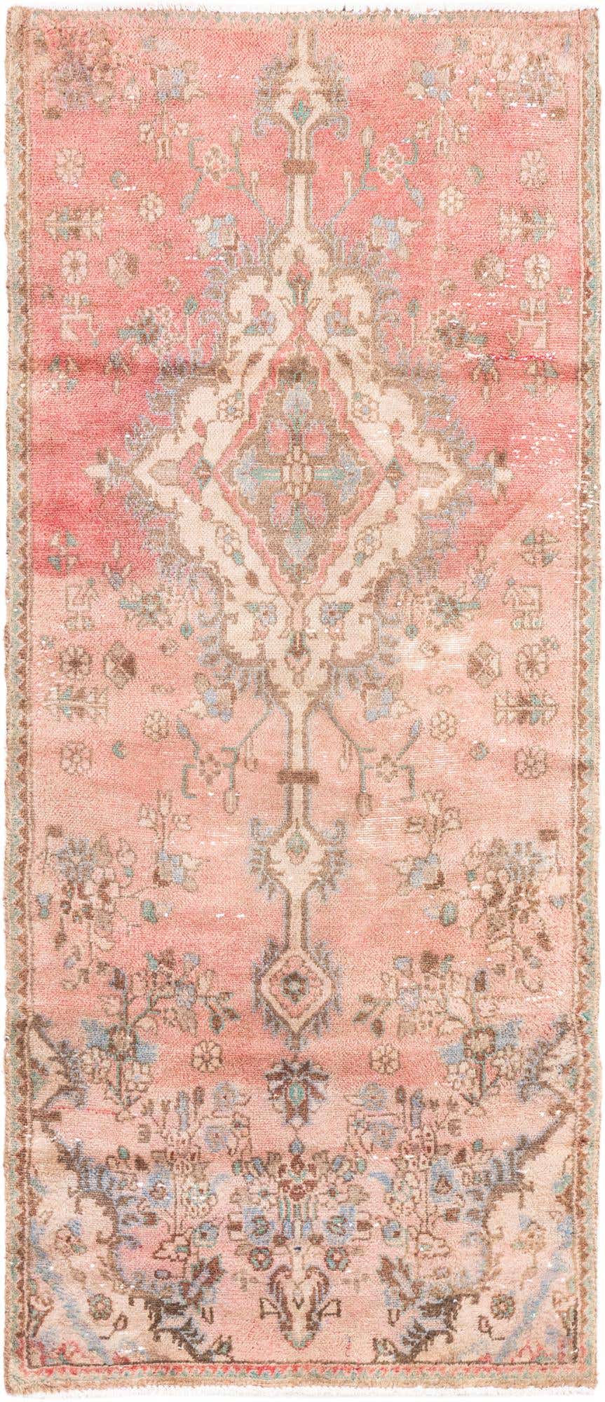 2' 10 x 6' 8 Hand Knotted Ultra Vintage Persian Wool Runner Rug