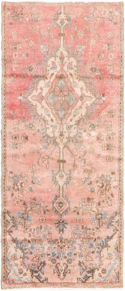 Detail image of 2' 10 x 6' 8 Hand Knotted Ultra Vintage Persian Wool Runner Rug
