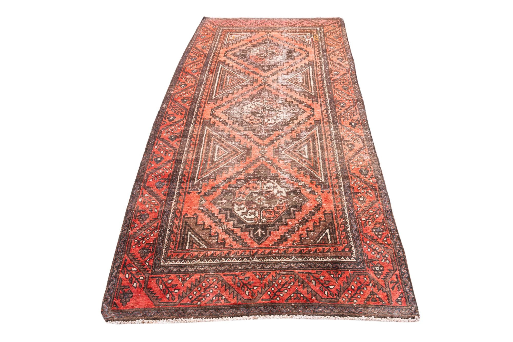 4' x 8' Hand Knotted Ultra Vintage Persian Wool Runner Rug