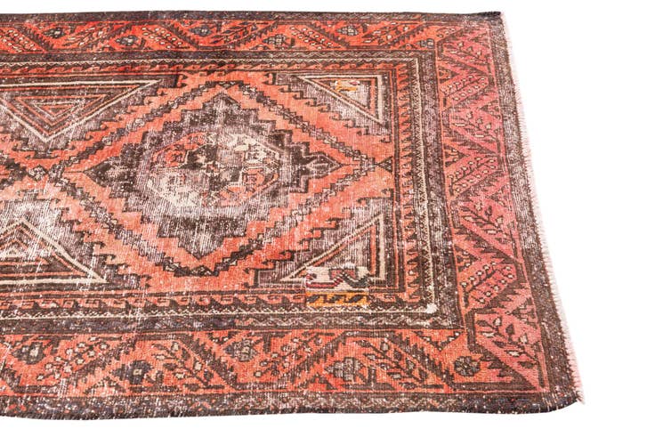 Detail image of 4' x 8' Hand Knotted Ultra Vintage Persian Wool Runner Rug