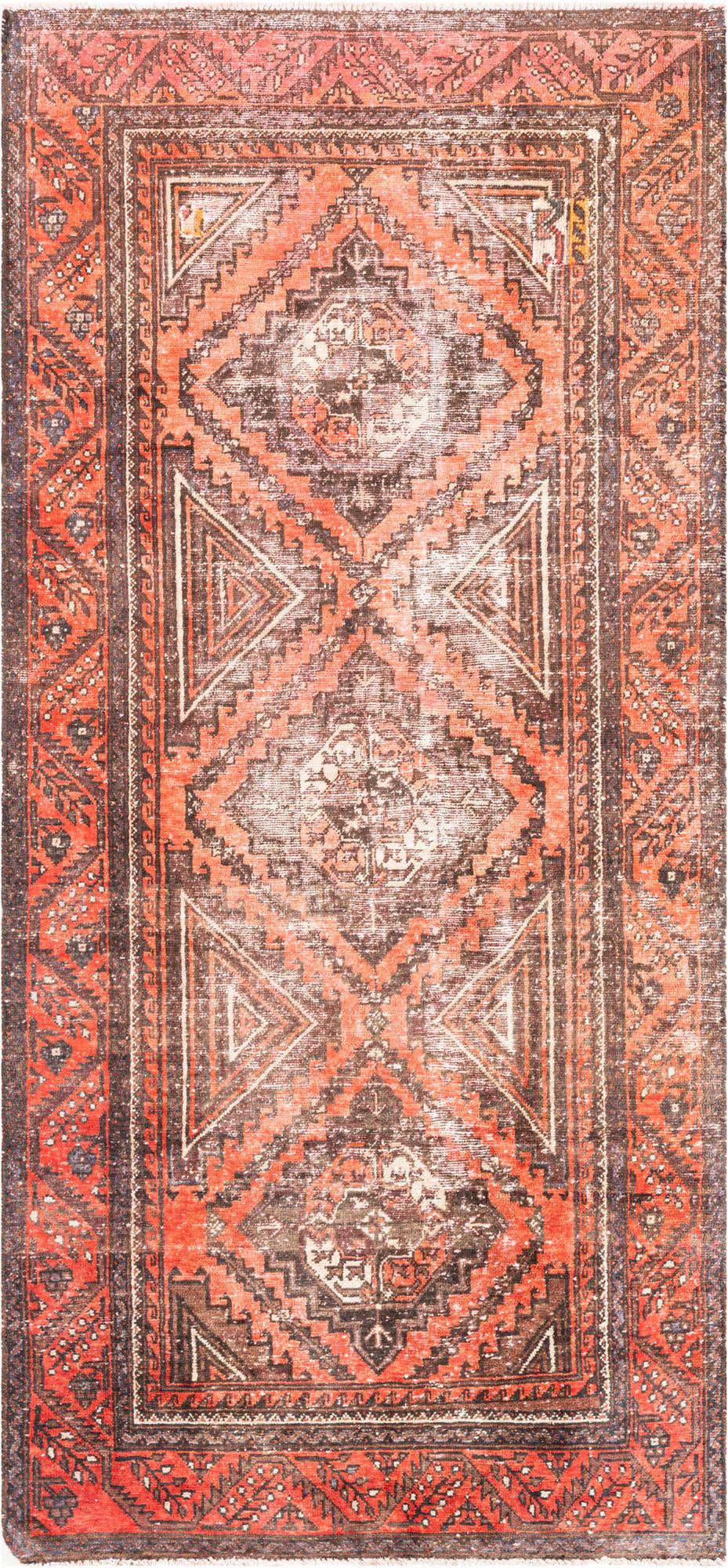 4' x 8' Hand Knotted Ultra Vintage Persian Wool Runner Rug