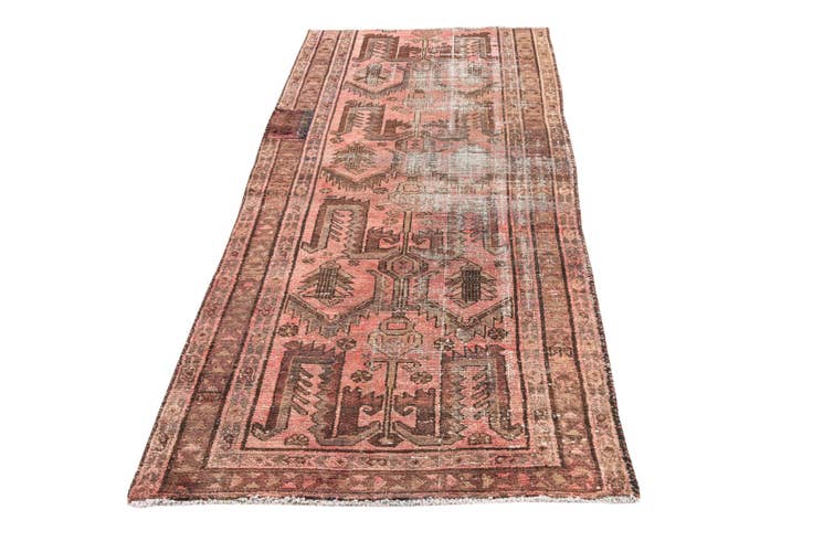 Detail image of 3' 6 x 7' 6 Hand Knotted Ultra Vintage Persian Wool Runner Rug