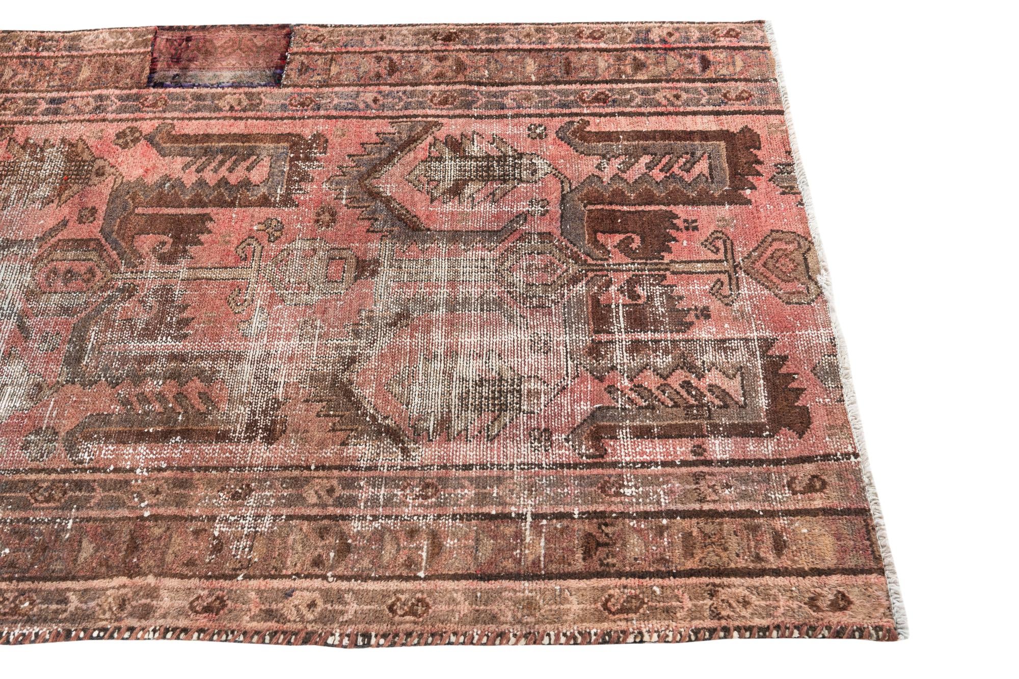 3' 6 x 7' 6 Hand Knotted Ultra Vintage Persian Wool Runner Rug