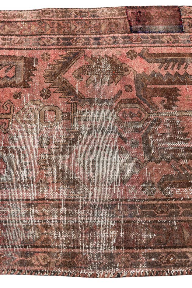 Detail image of 3' 6 x 7' 6 Hand Knotted Ultra Vintage Persian Wool Runner Rug